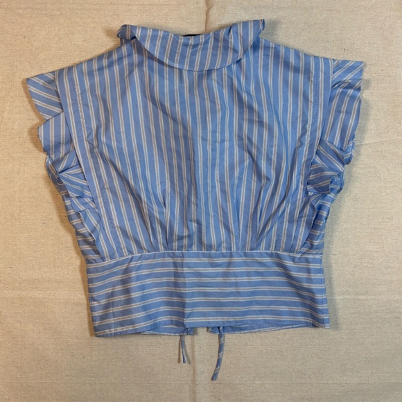 Sandro Blue and White Striped Blouse - Picture 3 of 6